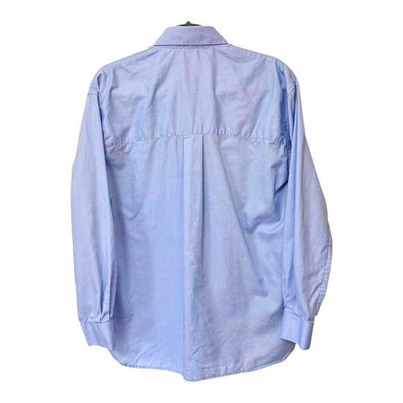 PINKO | Cartolina Embroidered Love Birds Cotton Oxford Shirt in Blue, US 4 - Picture 7 of 13